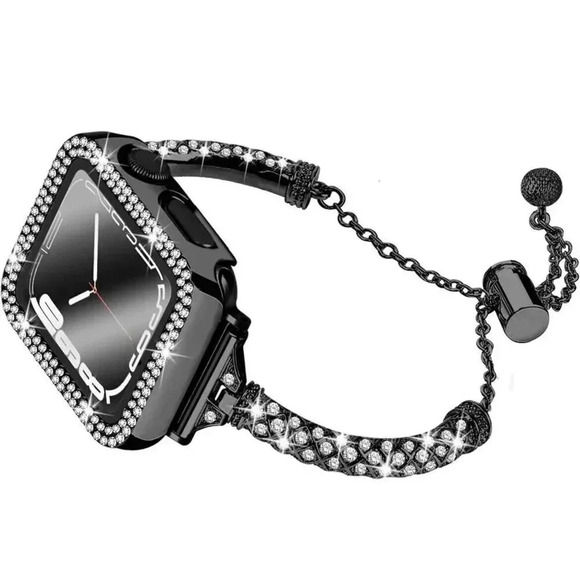 Bling Metal Bracelet Bumper Case Rhinestone‎ 44mm for iWatch SE Series 6/5/4 - Picture 1 of 8